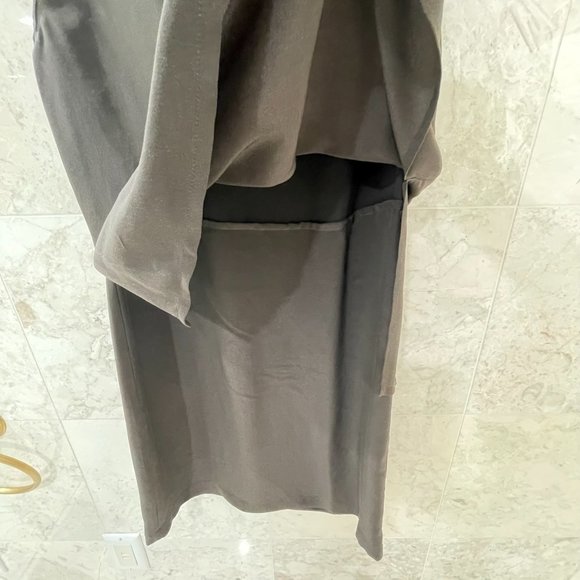 ALL SAINTS {0} Chocolate Silk Sleeveless Mini Dress - Picture 3 of 5